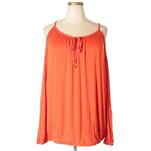 Michael Kors Orange Cold Shoulder Top